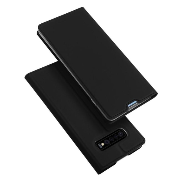 Samsung S10 Plus Flip Case Skin Pro korttilokerolla (SM-G975F) Black