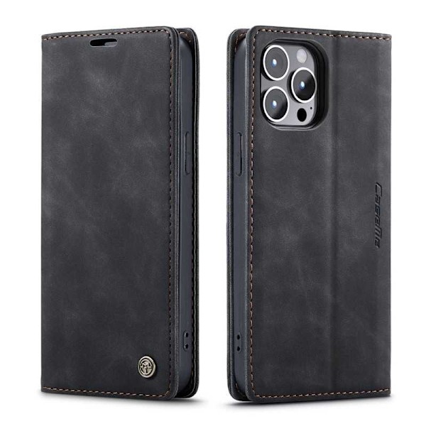 iPhone 13 Pro Exklusivt Elegant Flipfodral CaseMe 3-FACK Svart