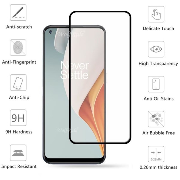 OnePlus Nord N100 FullFrame Härdat glas 0.26mm 2.5D 9H Transparent