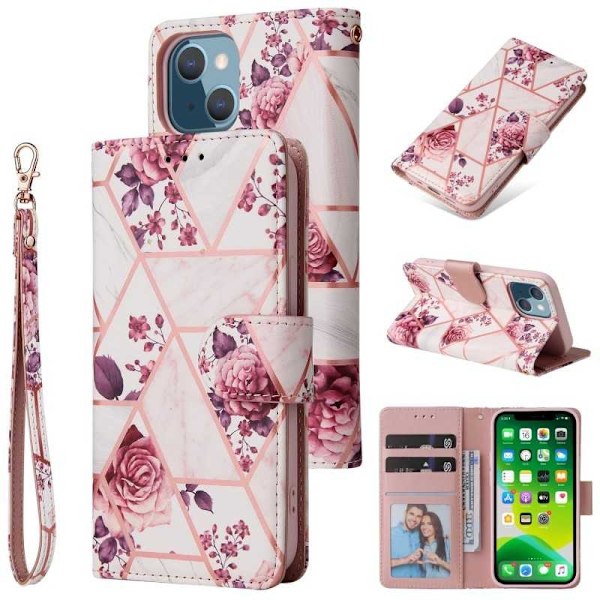 iPhone 13 Trendy Pung-etui Sparkle 4-RUMMET Svart