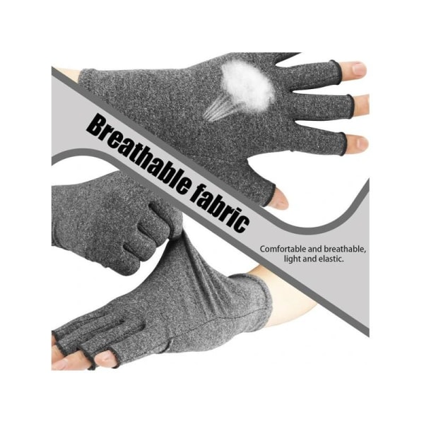 Kompressionshandsker Arthritis Håndledsstøtte Grå Black Medium