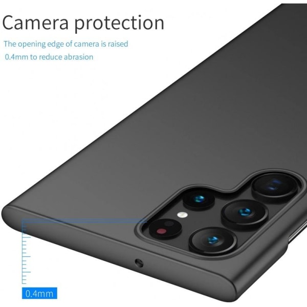 Samsung S22 Ultra-Ohut Kumipinnoitettu Matt Black Cover Basic V2 Black