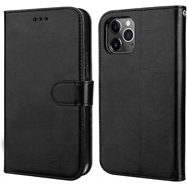 iPhone 12 Mini Plånboksfodral PU-Läder 4-FACK Svart