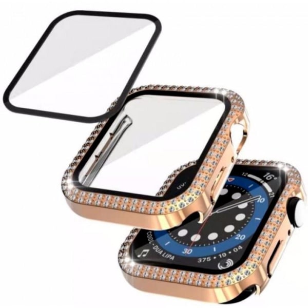 Apple Watch 40mm Series 4,5,6 & SE stødabsorberende skal med rhinestone Rosenguld