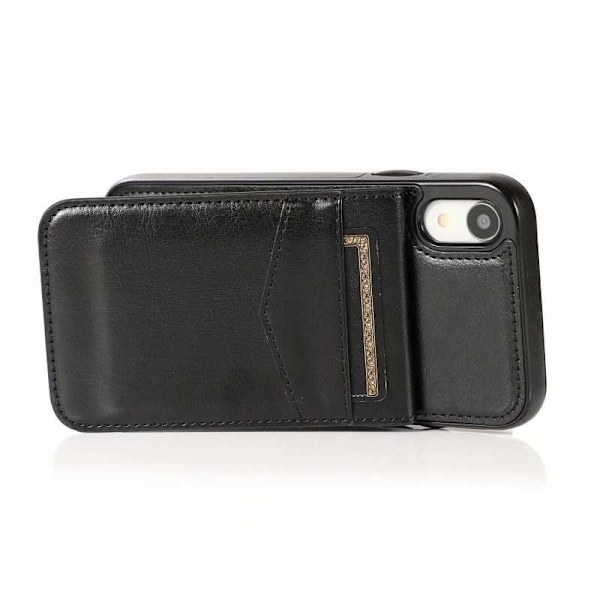 iPhone XR Mobilskal Korthållare 5-FACK Retro V3 Brun