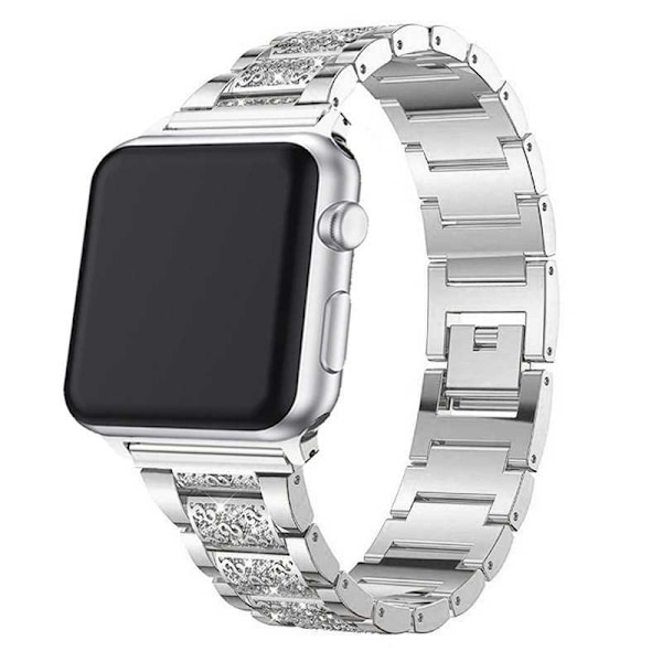 Apple Watch 40mm / 38mm Exklusiv Metallarmband med Strass Ray Silver