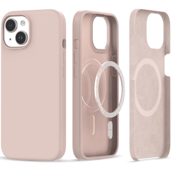 Gummibelagd Minimalistisk MagSafe Skal iPhone 15 - Rosa Rosa