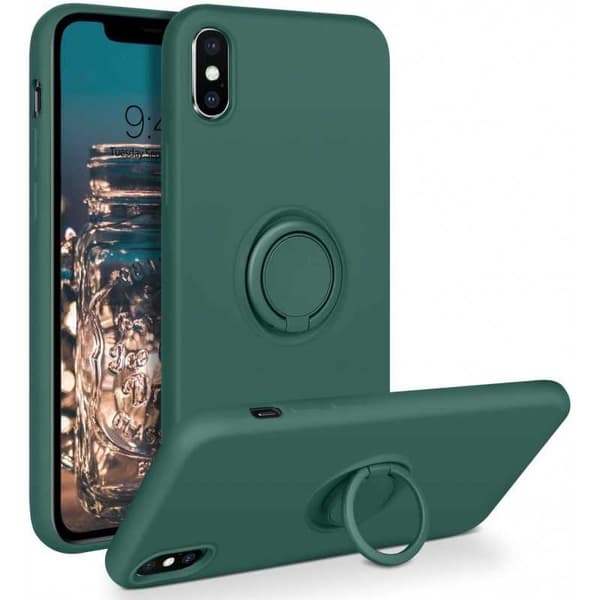 iPhone XR Stöttåligt Skal med Ringhållare CamShield Grön