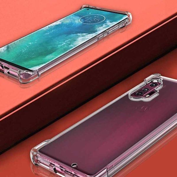 Motorola Edge Plus stødabsorberende silikone Shell Shockr Transparent