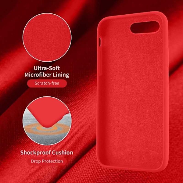 Gummibelagt Stöttåligt Skal iPhone 7 Plus / 8 Plus - Röd