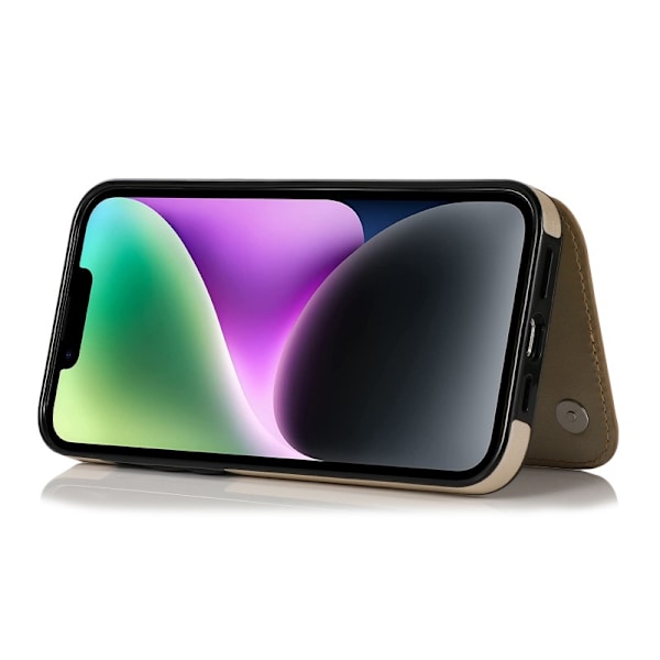 iPhone 15 Stöttåligt Skal Korthållare 3-FACK Flippr V2 - Guld