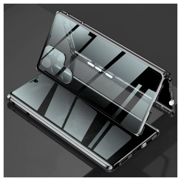 Samsung S23 Ultra Privacy Heltäckande Premium Skal Glassback V4 Transparent