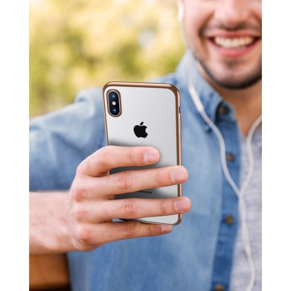 iPhone XS Exclusive Trendy støtdempende gummideksel Rosenguld