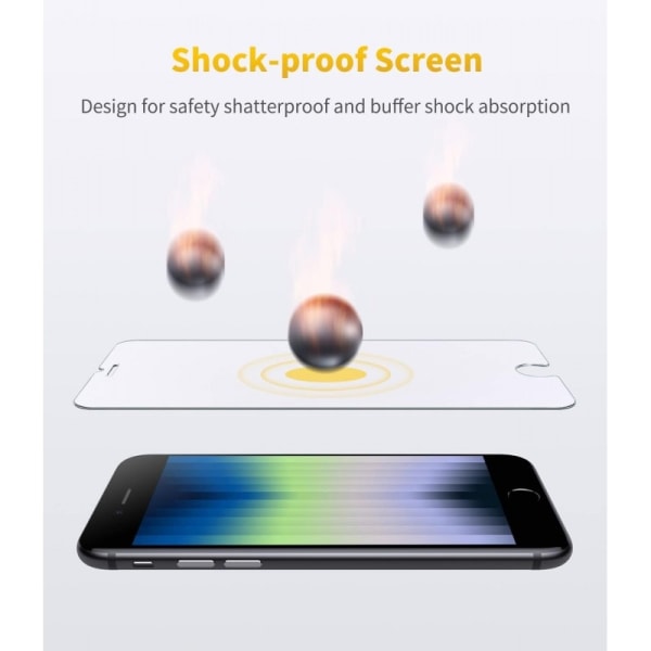 2-PACK iPhone SE (2020 & 2022) Karkaistu lasi 0,26mm 2,5D 9H Transparent