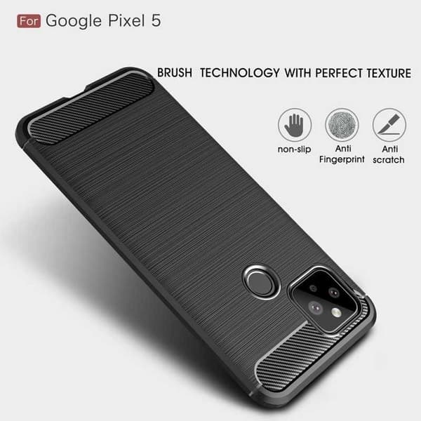 Google Pixel 5:n iskunkestävä ohut kansi FullCarbon V4 Black