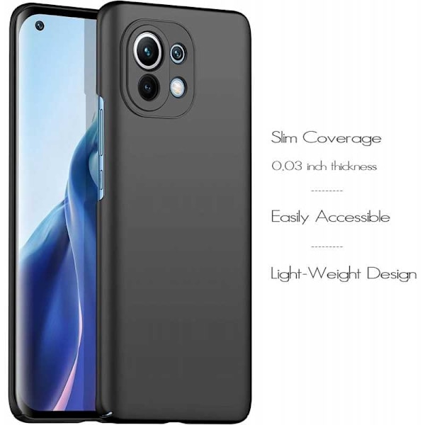 Xiaomi Mi 11 Ultra-ohut kumipinnoitettu mattamusta Cover Basic V2 Black