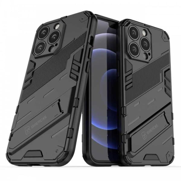 iPhone 14 Pro Stöttåligt Skal med Kickstand ThinArmor V2 Svart