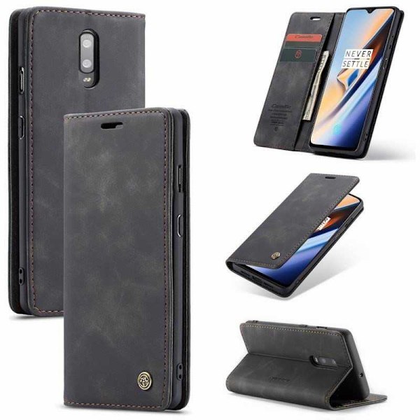 OnePlus 7 Elegant Flip Case CaseMe 3-FACK Black