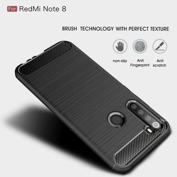 Xiaomi Redmi Note 8 iskunkestävä SlimCarbon kotelo Black