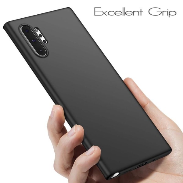 Samsung Note 10 Plus Ultra-tynn gummibelagt Matt Black Cover Bas Black