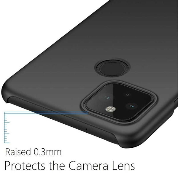 Google Pixel 5 Ultra-ohut kumipäällysteinen mattamusta Cover Basic V2 Black