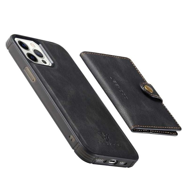 iPhone 12 Pro Max stødsikker etui med magnetisk kortholder JeeHood Black