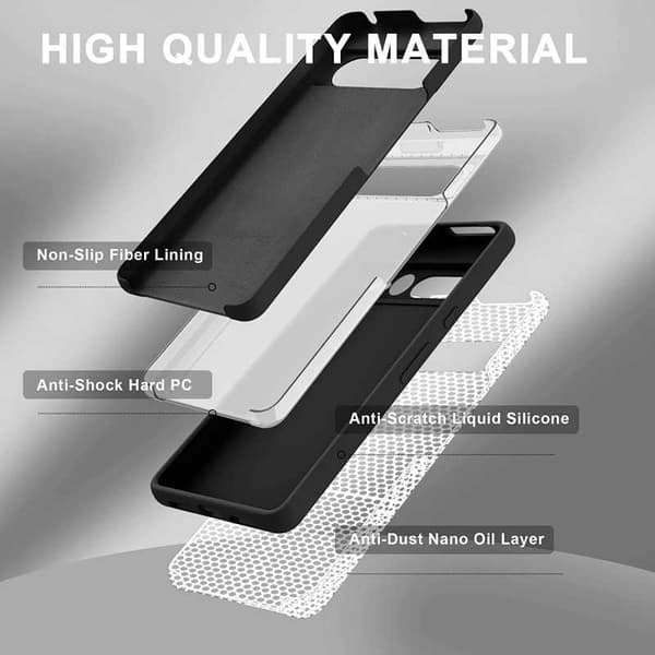 Google Pixel 7A ultraohut pehmeä kuminen mattamusta kansi Black