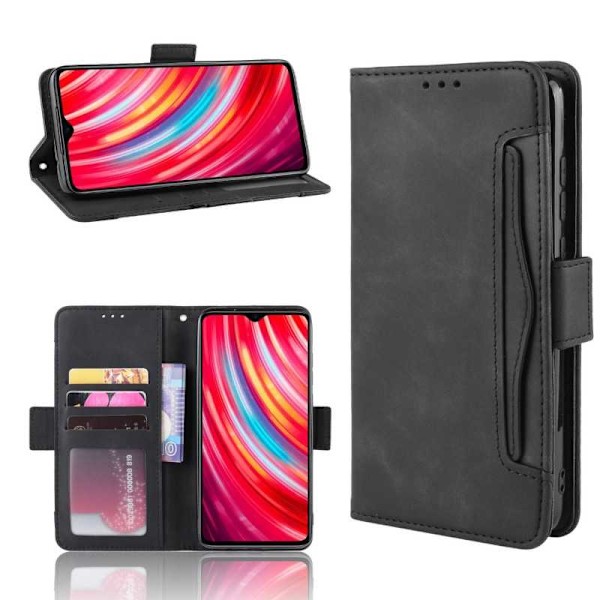 Xiaomi Redmi Note 8 Pro Plånboksfodral PU-Läder 6-FACK Winston V3 Svart