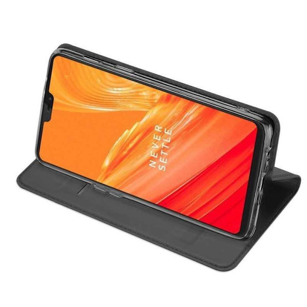 OnePlus 6 Flip Case Smooth -korttipaikka Svart