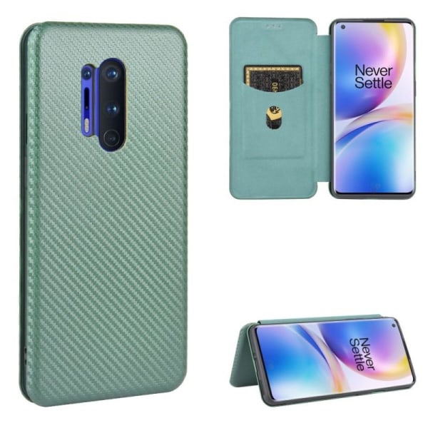 OnePlus 8 Pro Flip Case -korttipaikka CarbonDreams Green Green