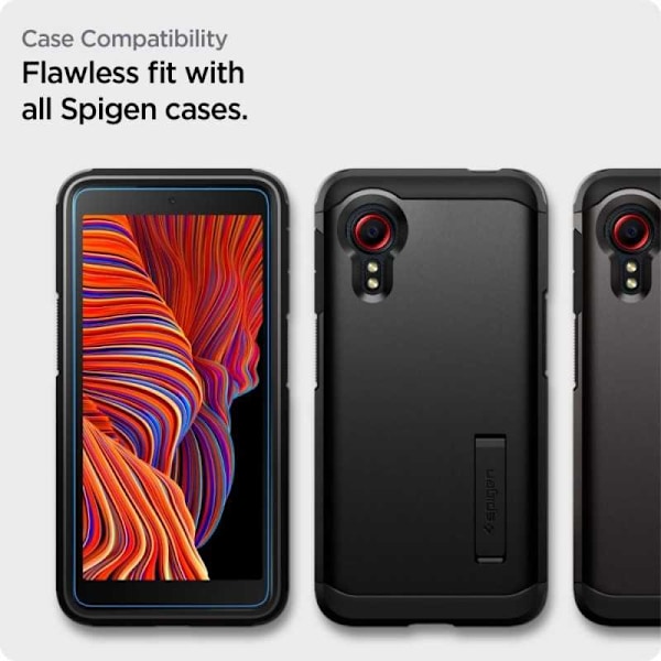 2-PACK Samsung Xcover 5 Hærdet glas Spigen ALM med installationsramme Transparent