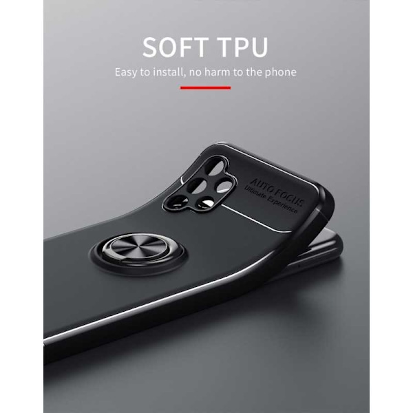 Samsung A13 4G Käytännöllinen iskunkestävä kotelo sormustelineellä V3 Black