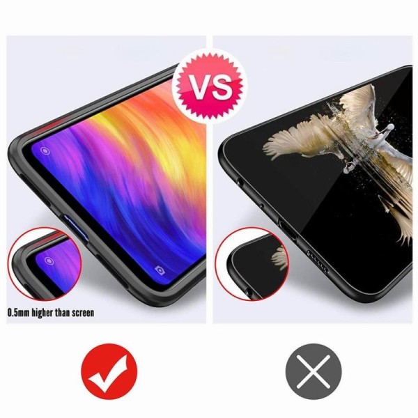 Xiaomi Redmi Note 7 Praktisk støtsikker veske med ringholder V4 Black