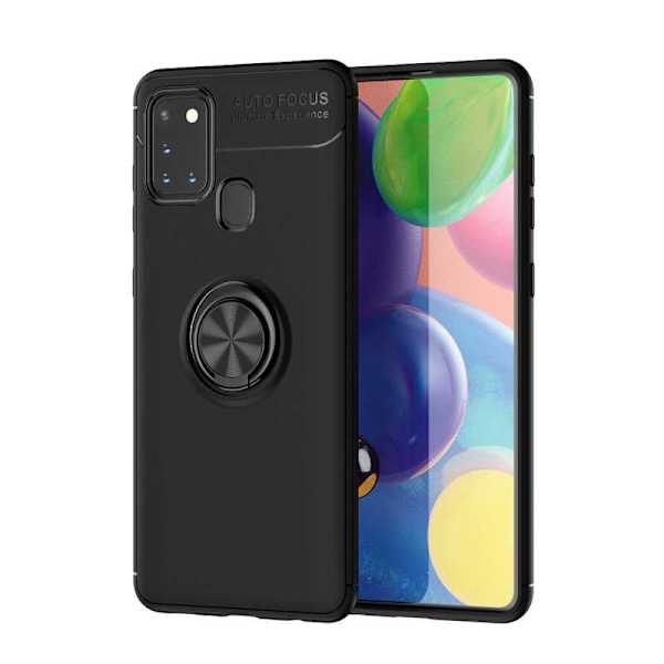 Samsung A21s praktisk stødsikker taske med ringholder V3 Black