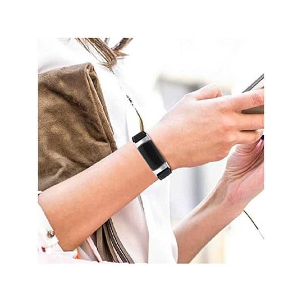 Fitbit Charge 5 Stilren Läderarmband Retro Svart