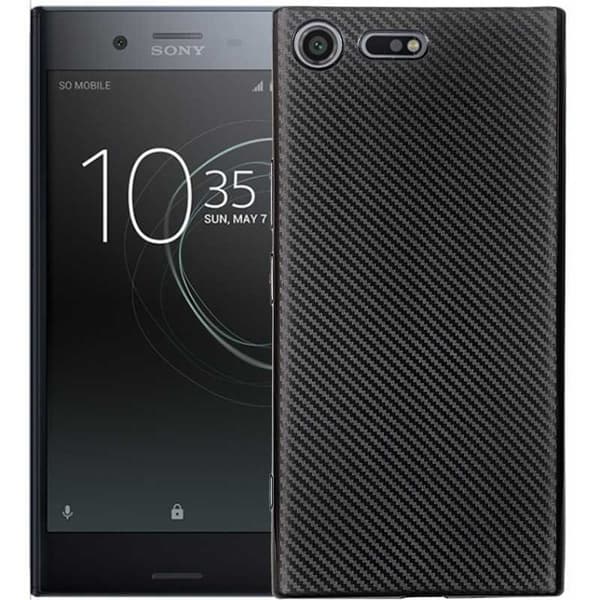 Xperia XZ1 Compact Iskunkestävä FullCarbon V2 Svart