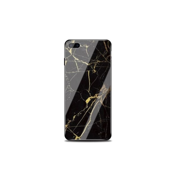iPhone 7 Marble Shell 9H Bagside af hærdet glas Black Variant 2