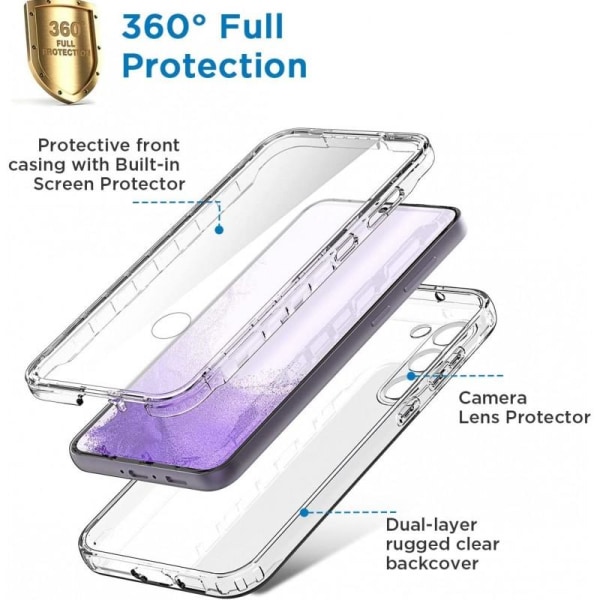 360 ° hel kropp og støtdemperdeksel Samsung S23 Transparent