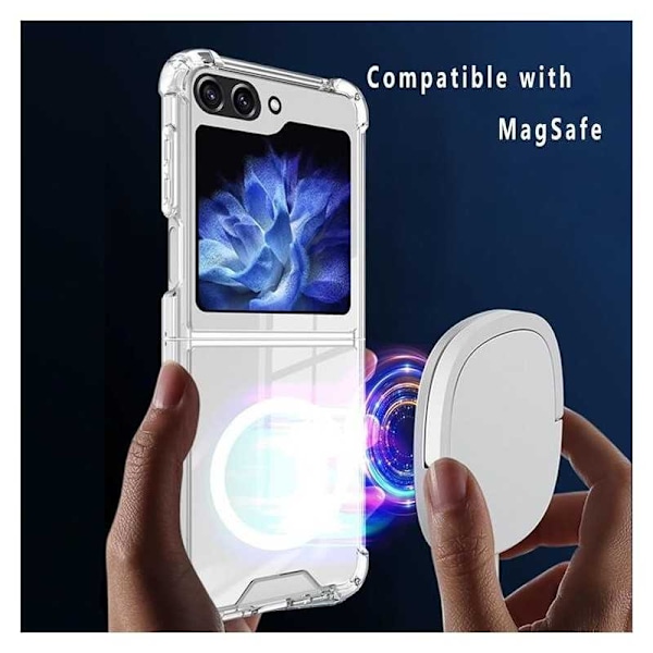 Samsung Z Flip 5 Transparent Stötdämpande Skal MagSafe-Kompatibelt Transparent