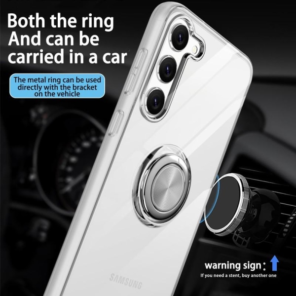 Samsung S23 Plus Stöttåligt Mobilskal med Ringhållare Fresh Transparent
