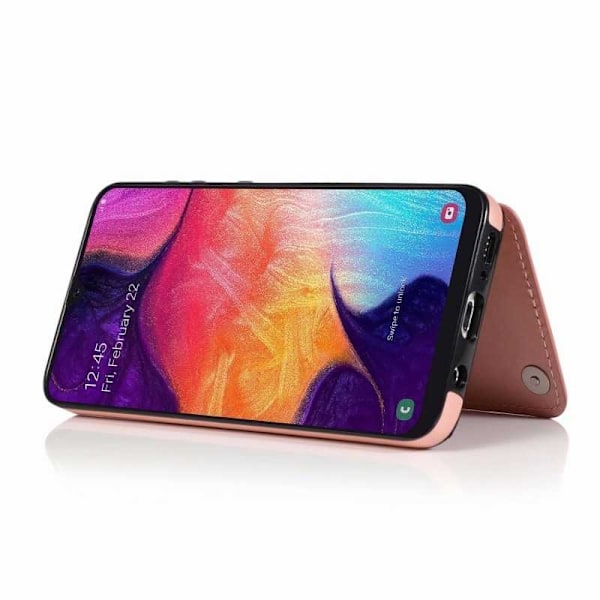 Samsung A50 Stöttåligt Skal Korthållare 3-FACK Flippr V2 Rosa guld