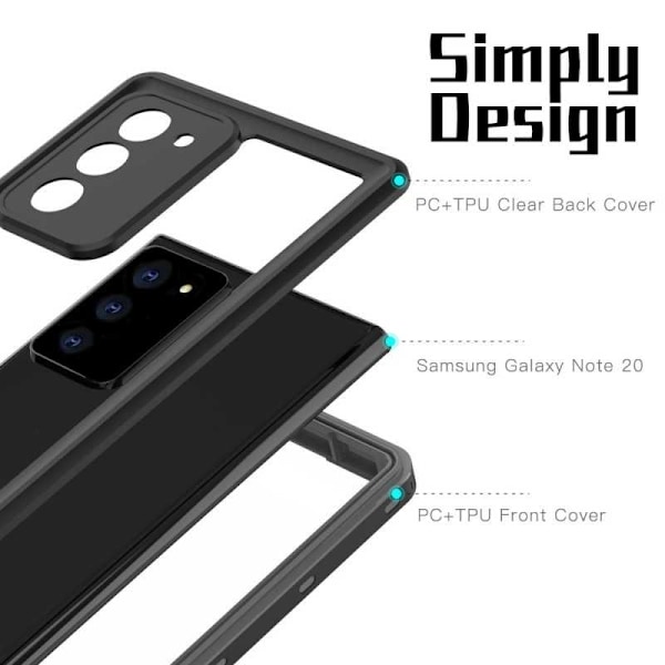 Samsung Note 20 Heltäckande Vattentät Premium Skal - 2m Transparent