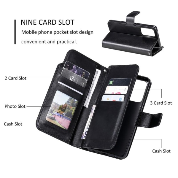 Samsung A71 4G praktisk lommebokveske med 12-Pocket Array V4 Black