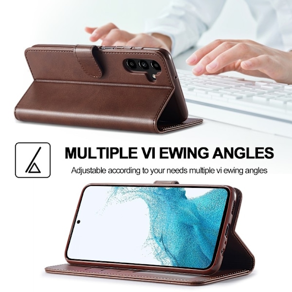 LC.IMEEKE Plånboksfodral Samsung S24 FE - Mörkbrun