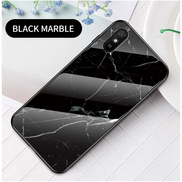 Redmi 9A Marmorskal 9H Härdat Glas Baksida Glassback V2 Emerald Green