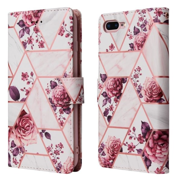 iPhone 7 Plus / 8 Plus Trendy lommebokveske Sparkle 4-FACK Pink
