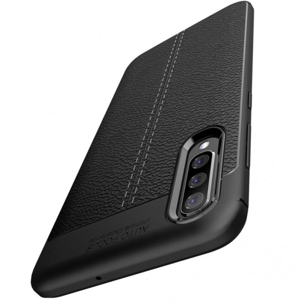 Samsung A50 Stødsikkert og stødabsorberende cover læderbag Black