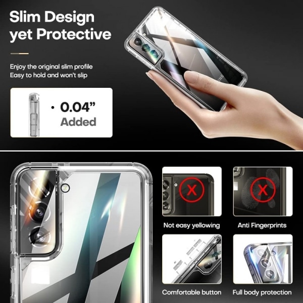 Stöttåligt Skal 3in1 för Samsung S21 Transparent