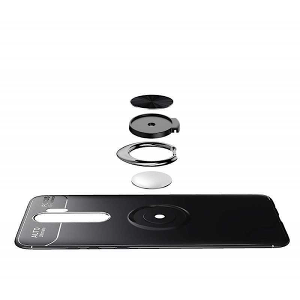 Redmi Note 8 Pro Praktisk stødsikker taske med ringholder V3 Black