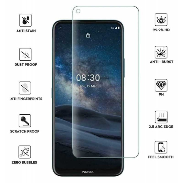 2-PACK Nokia 8.3 Hærdet glas 0,26 mm 2,5D 9H Transparent
